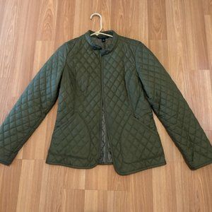 Banana Republic women's olive green quilted jacket size medium, nearly new